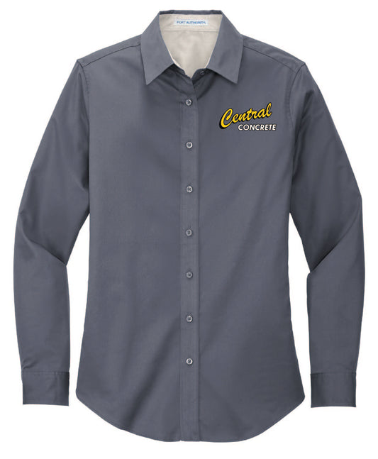 CC Women's Button Up LS